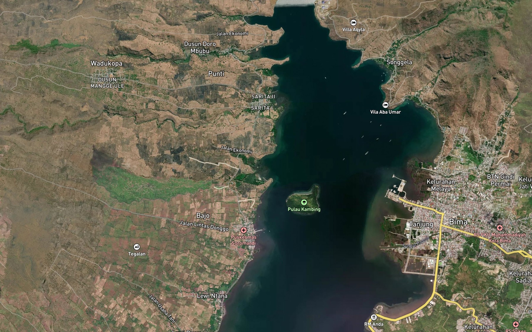 Satellite map of the Teluk Sonau