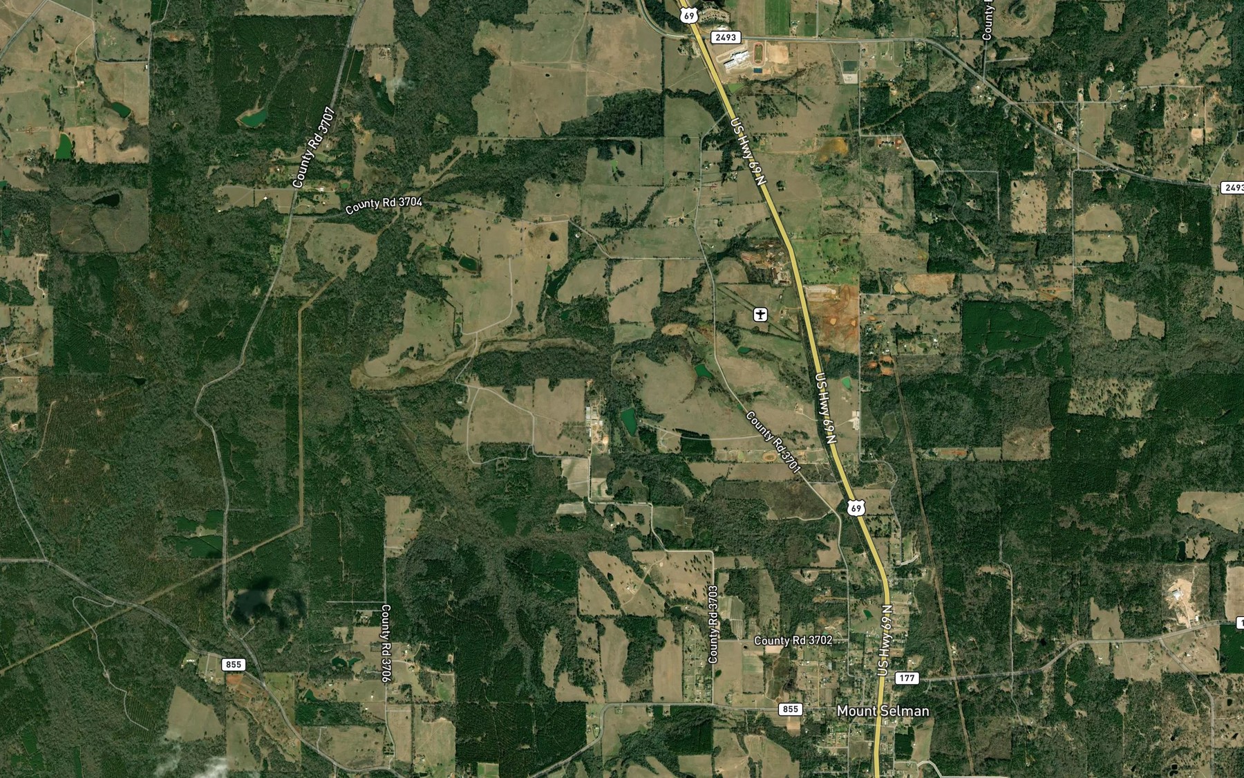 Satellite map of the Hall Lake