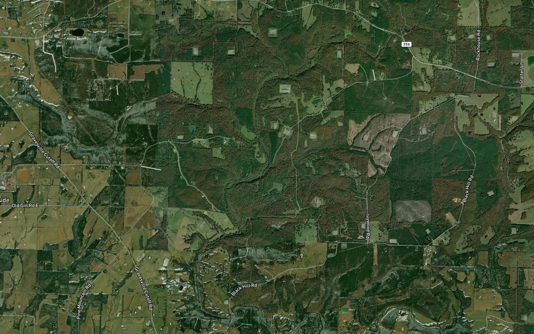 Satellite map of the Bee Branch
