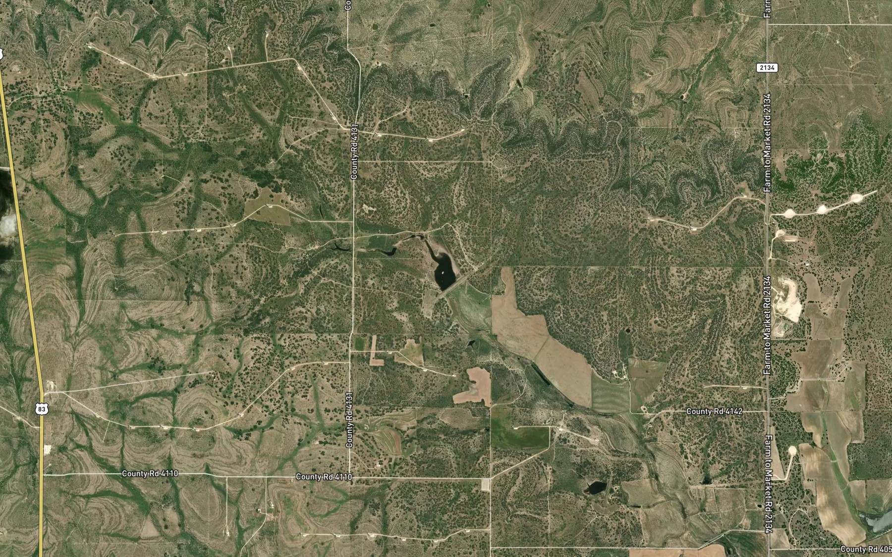 Satellite map of the Soil Conservation Service Site 36 Reservoir