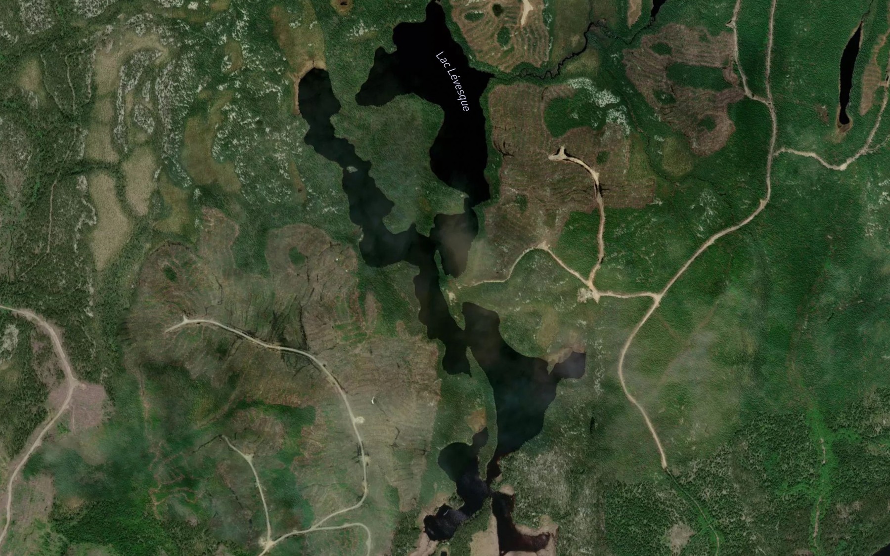 Satellite map of the Lac Levesque
