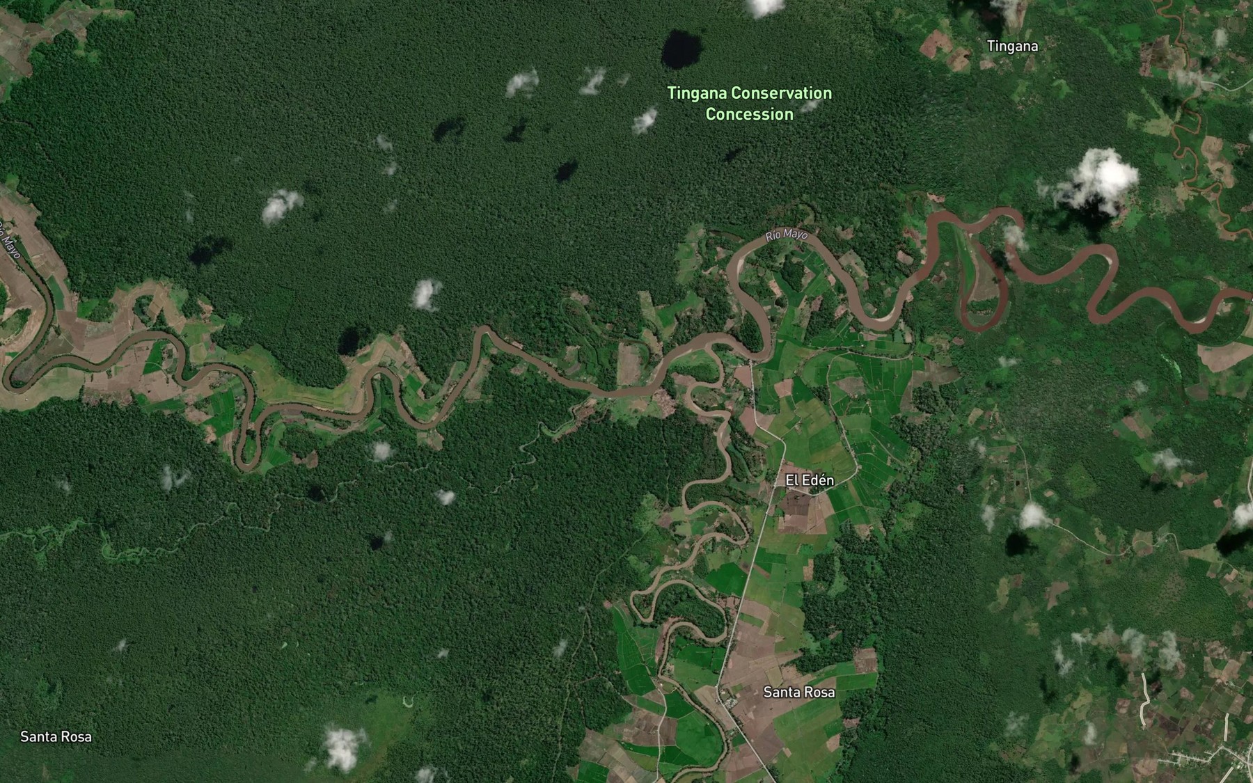 Satellite map of the Rio Romero