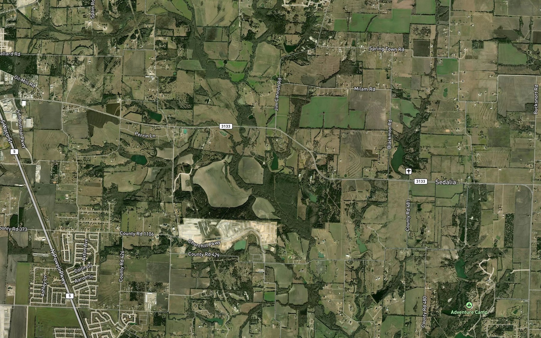 Satellite map of the Soil Conservation Service Site 1 Reservoir