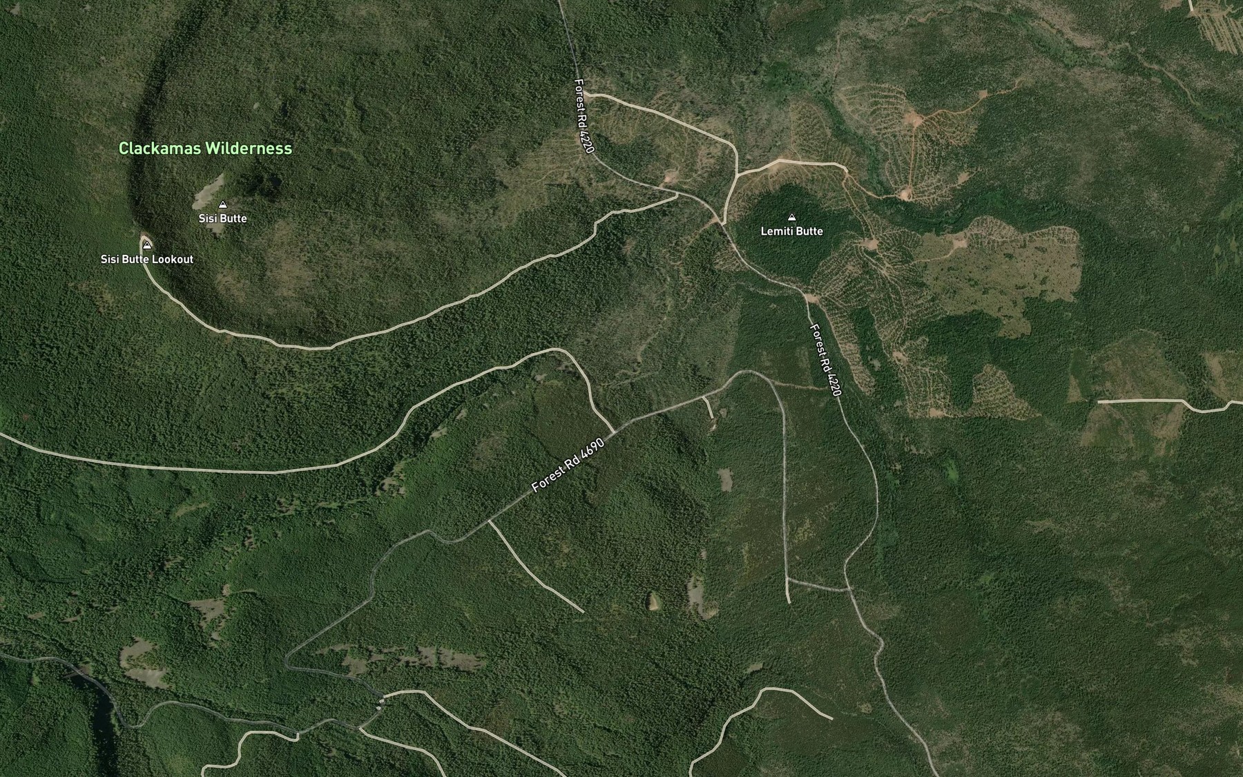 Satellite map of the South Fork Lemiti Creek