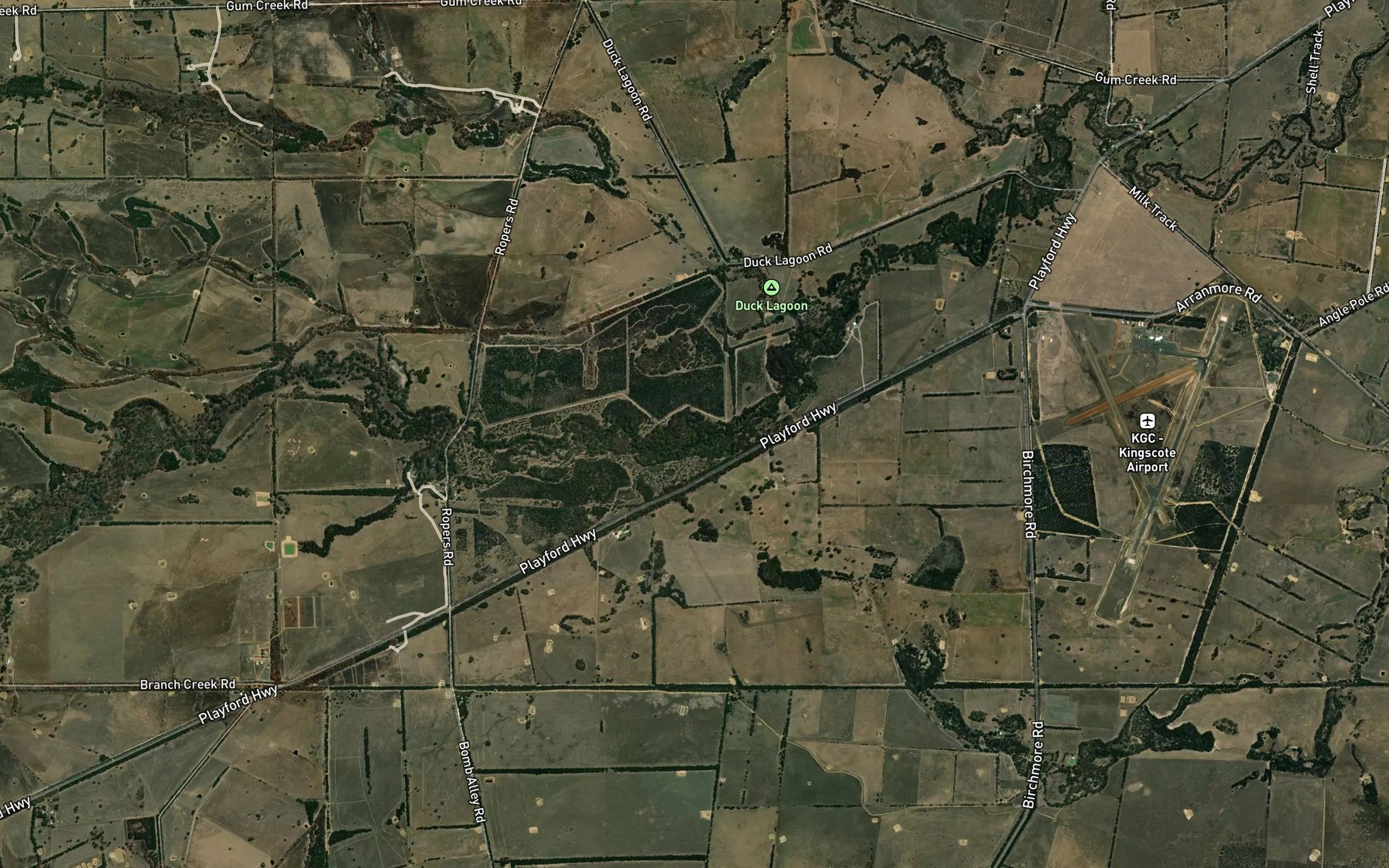 Satellite map of the Duck Lagoon