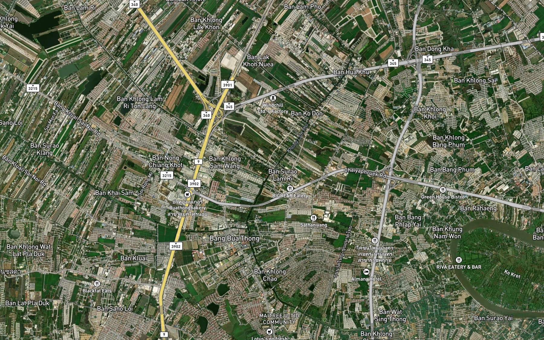 Satellite map of the Khlong Lam Ri