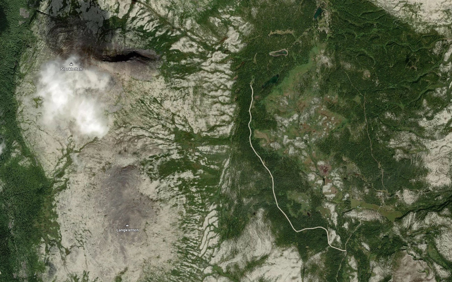 Satellite map of the Blakjerrbekkbekken