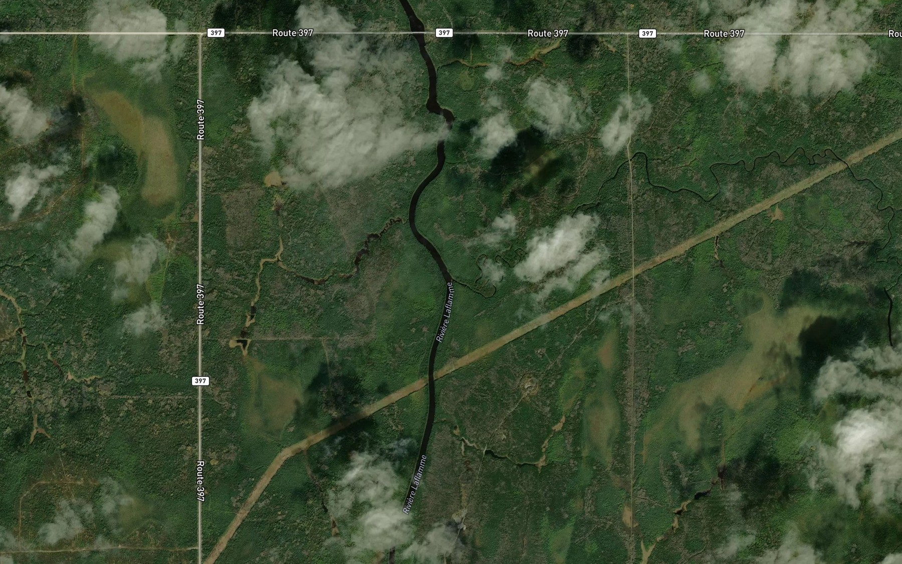 Satellite map of the Riviere Bartouille