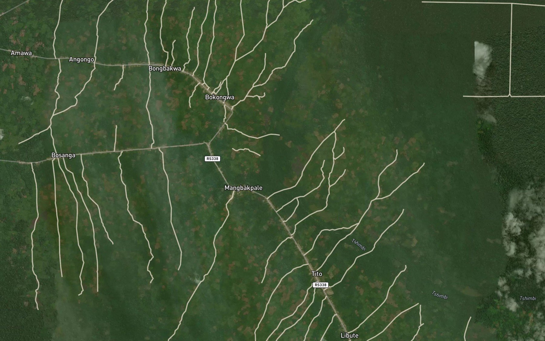 Satellite map of the Magbekele