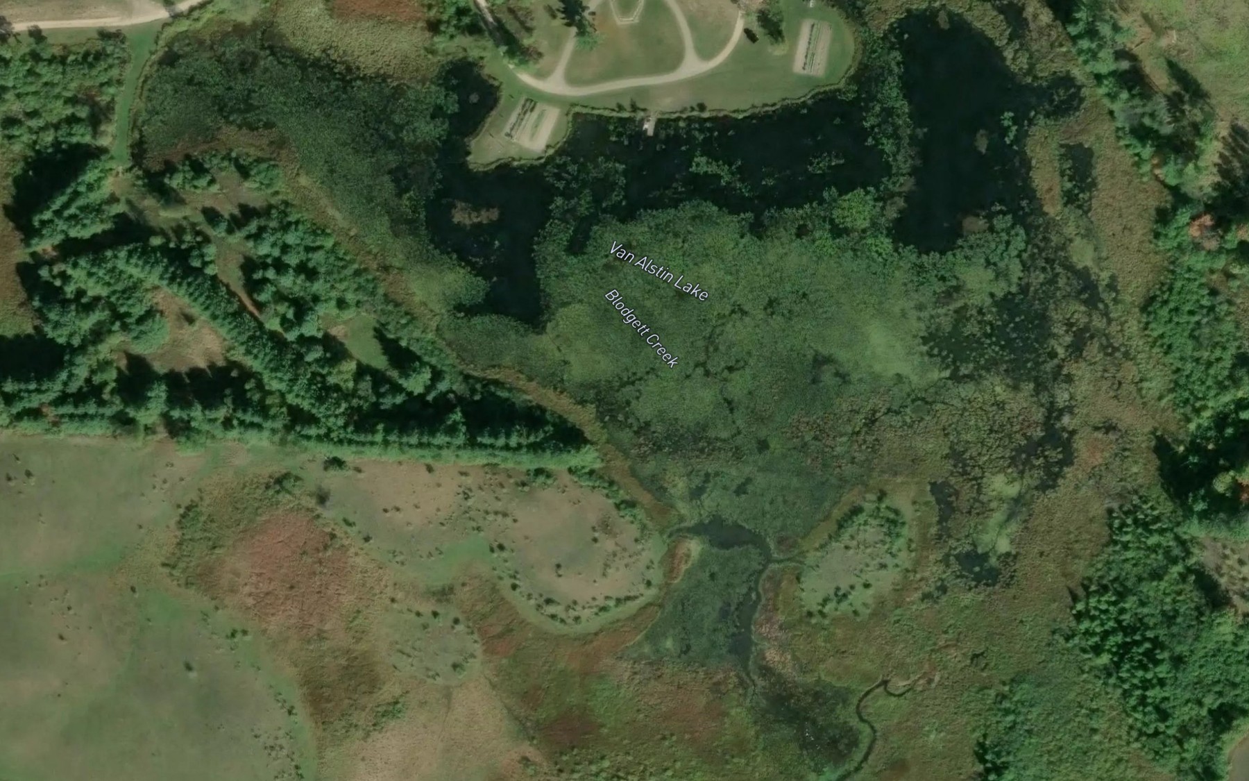 Satellite map of the Van Alstin Lake