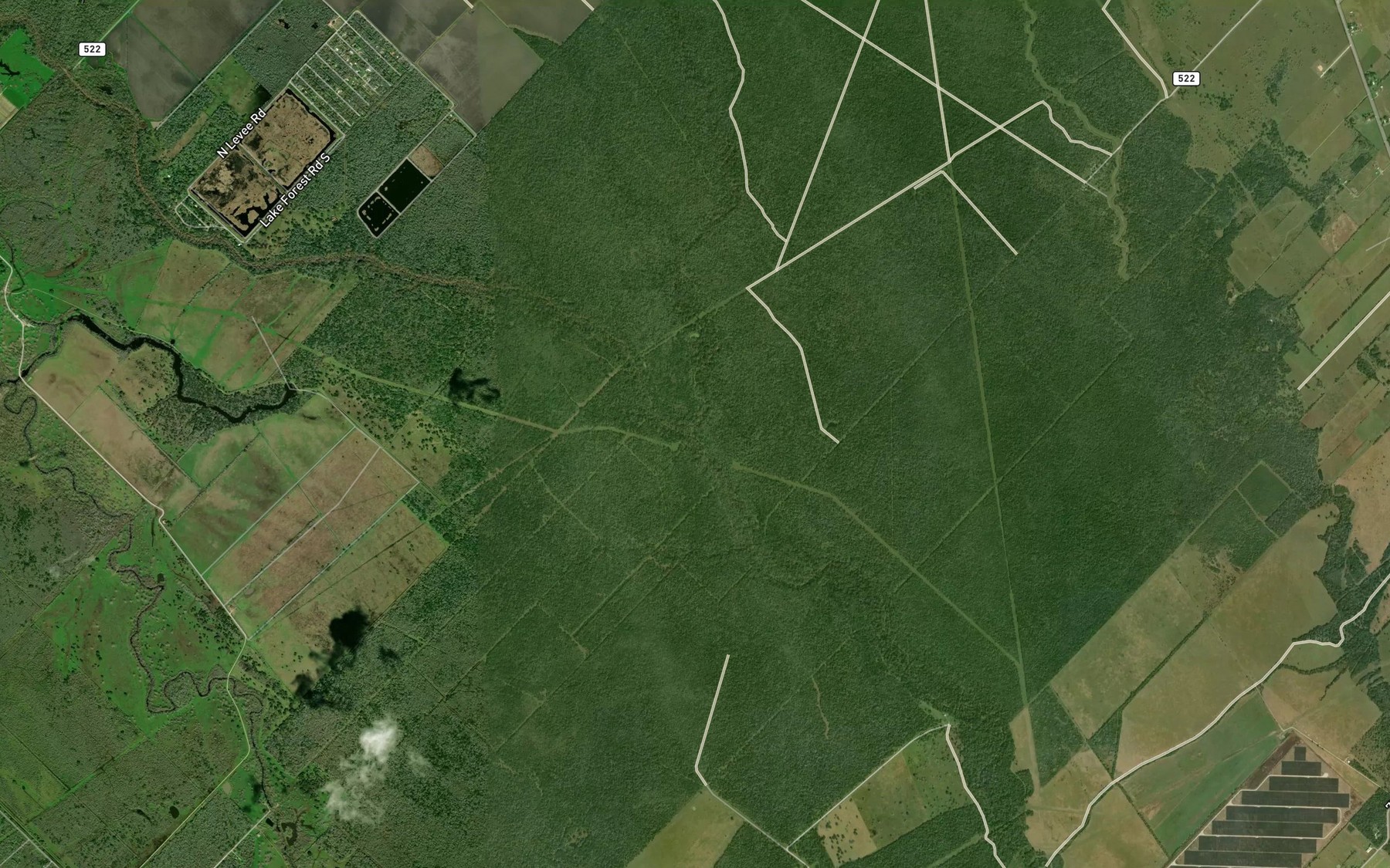 Satellite map of the Cedar Creek