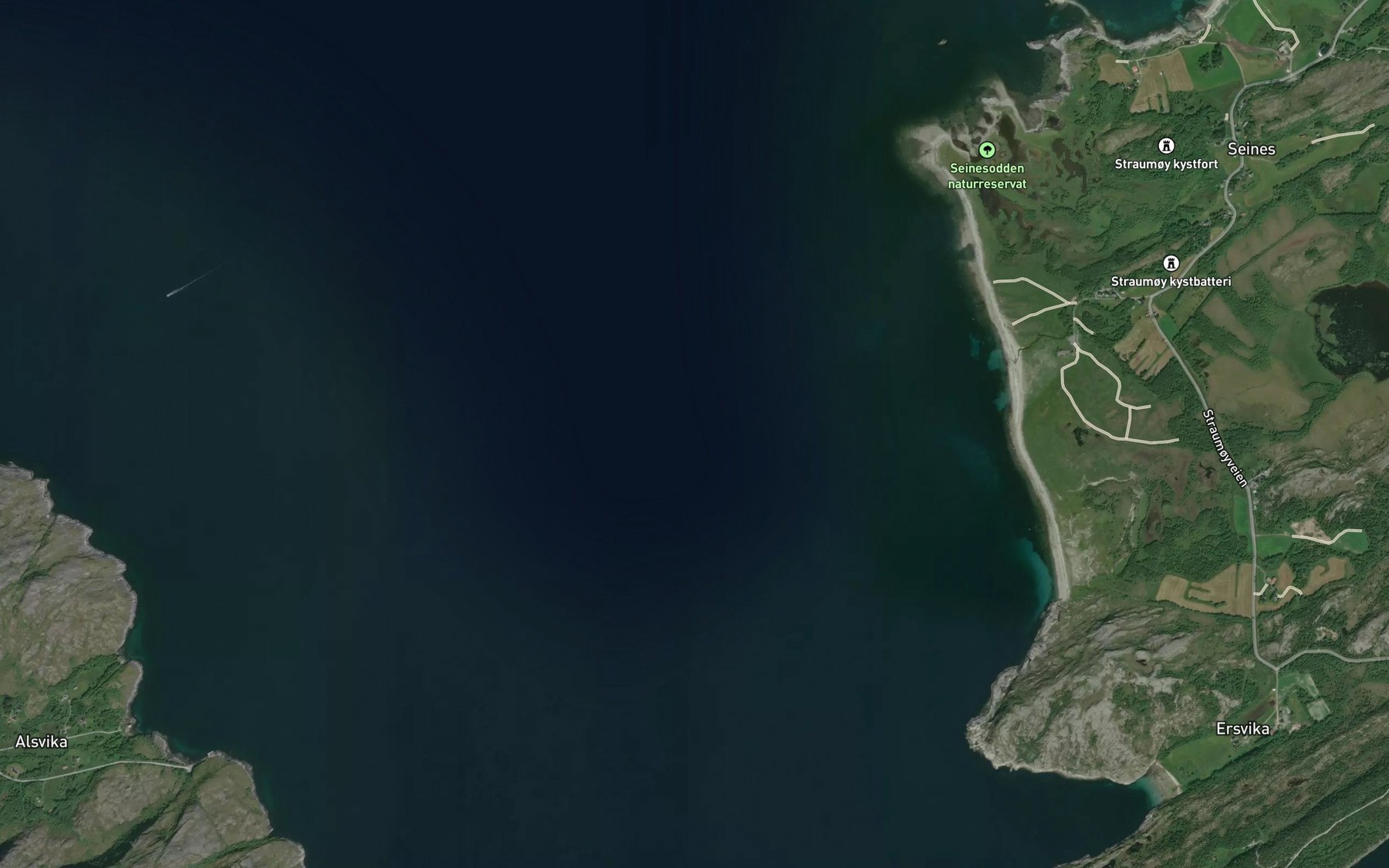 Satellite map of the Beiarkjeften