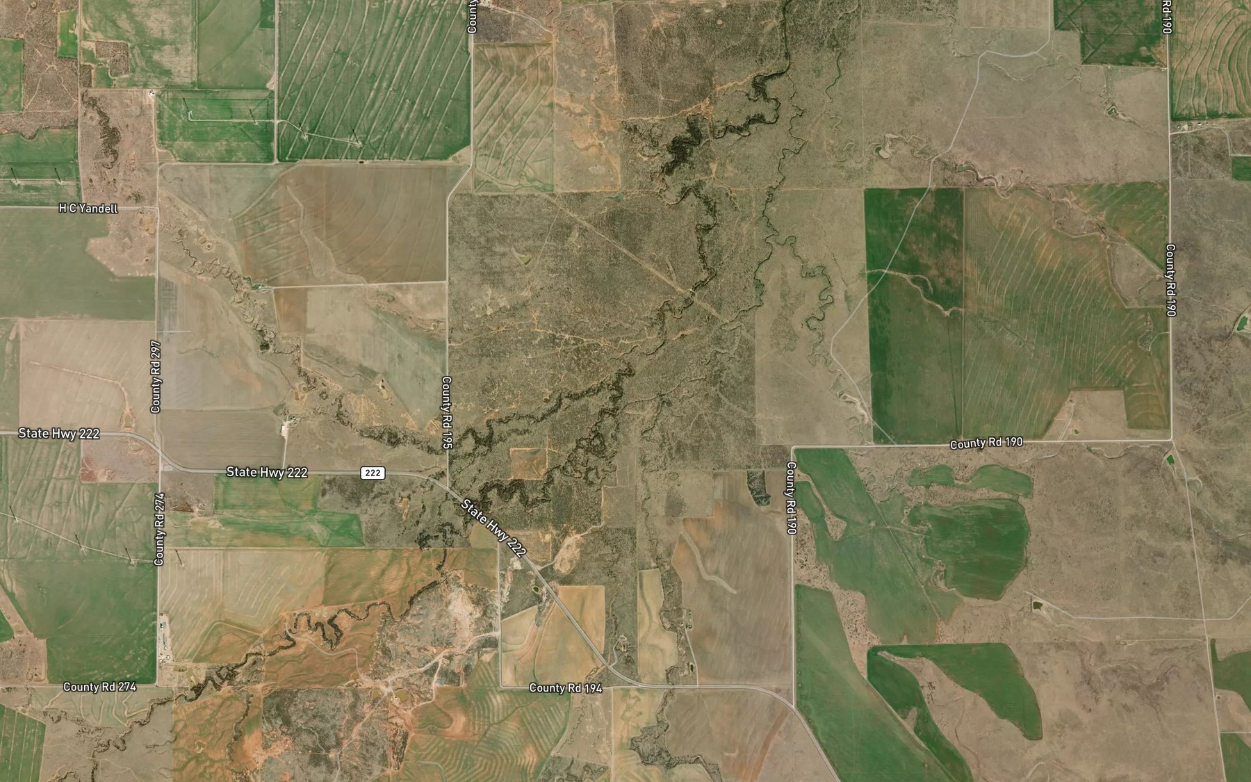 Satellite map of the Wild Horse Creek