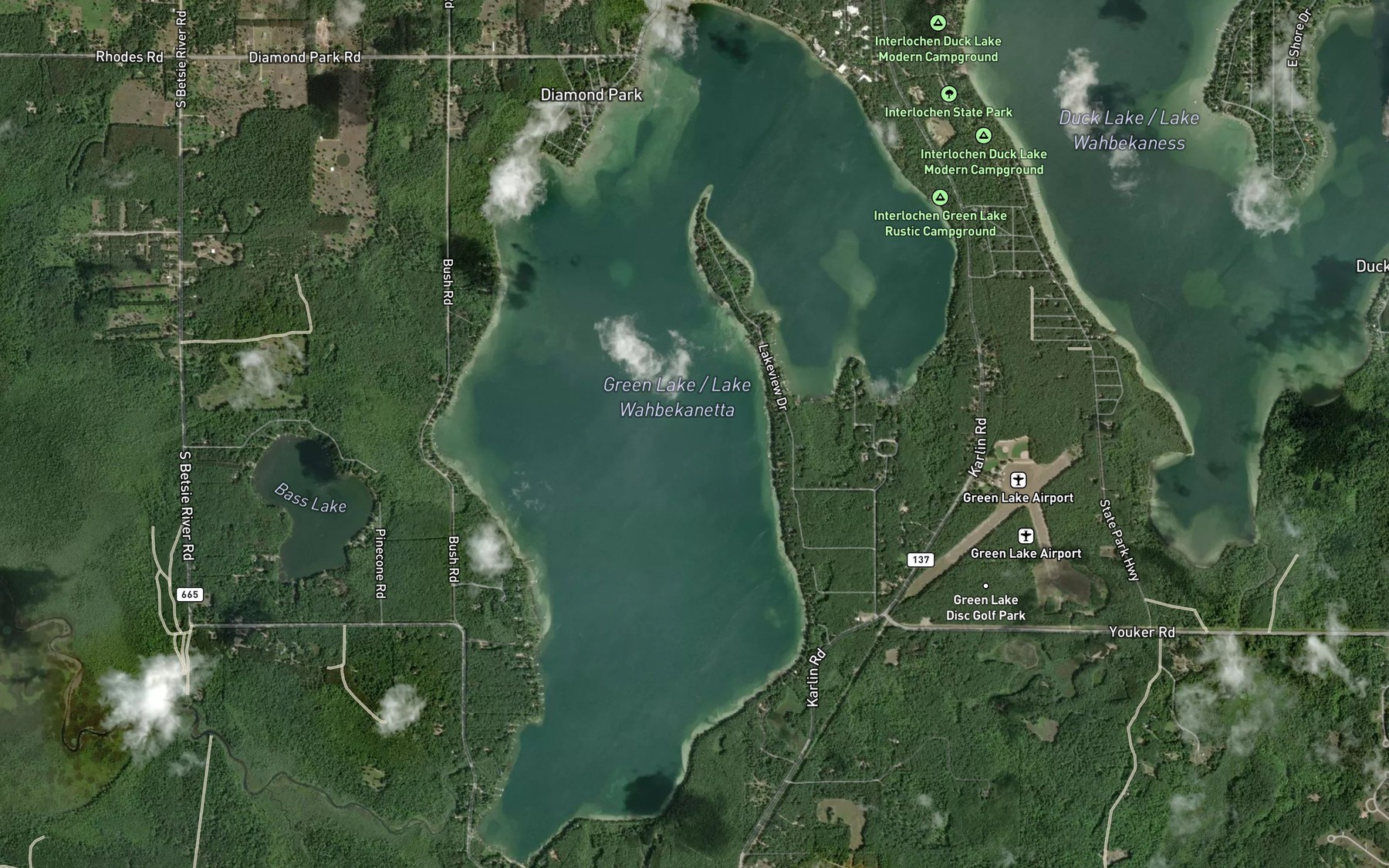 Satellite map of the Green Lake