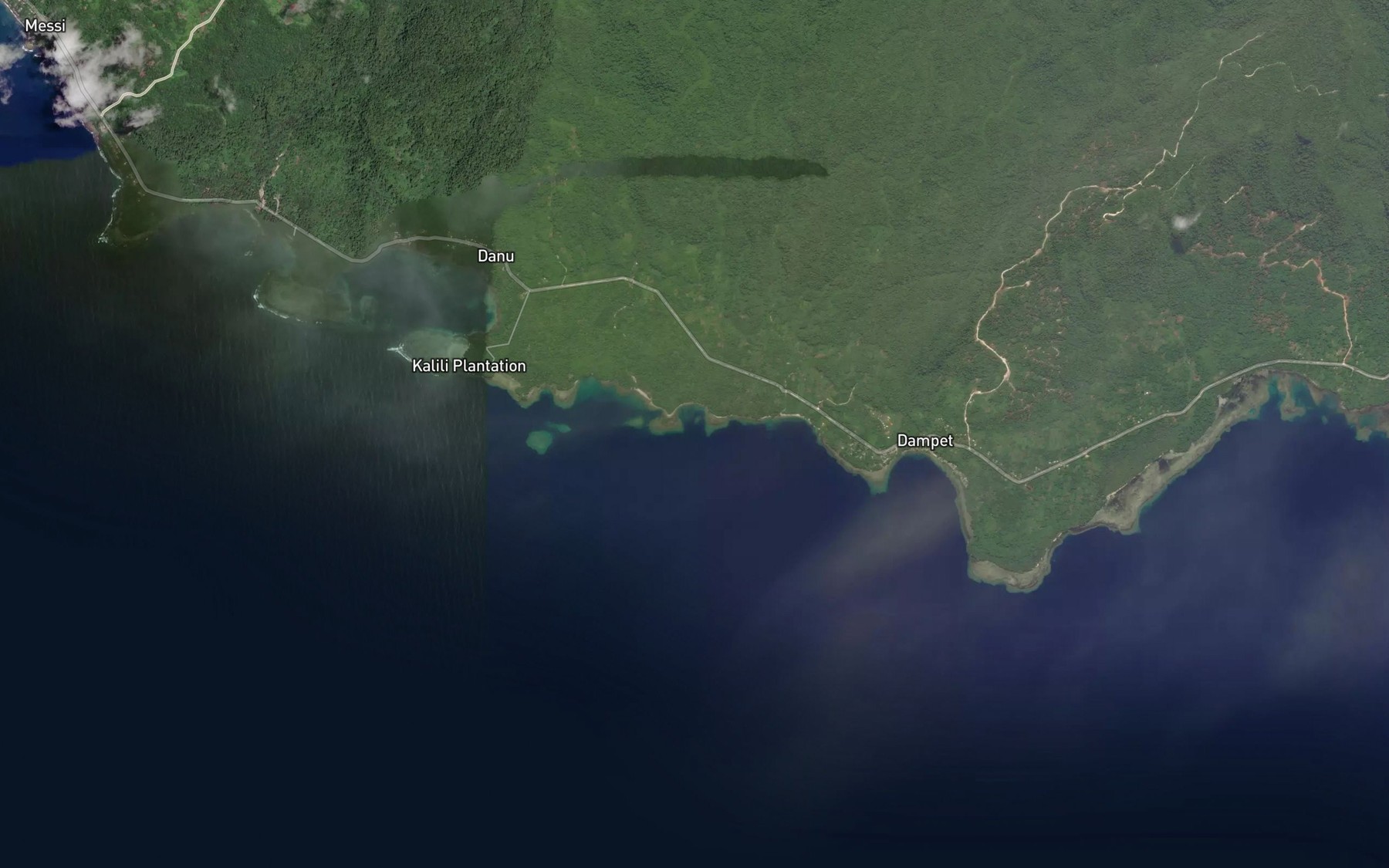 Satellite map of the Dampit Bay