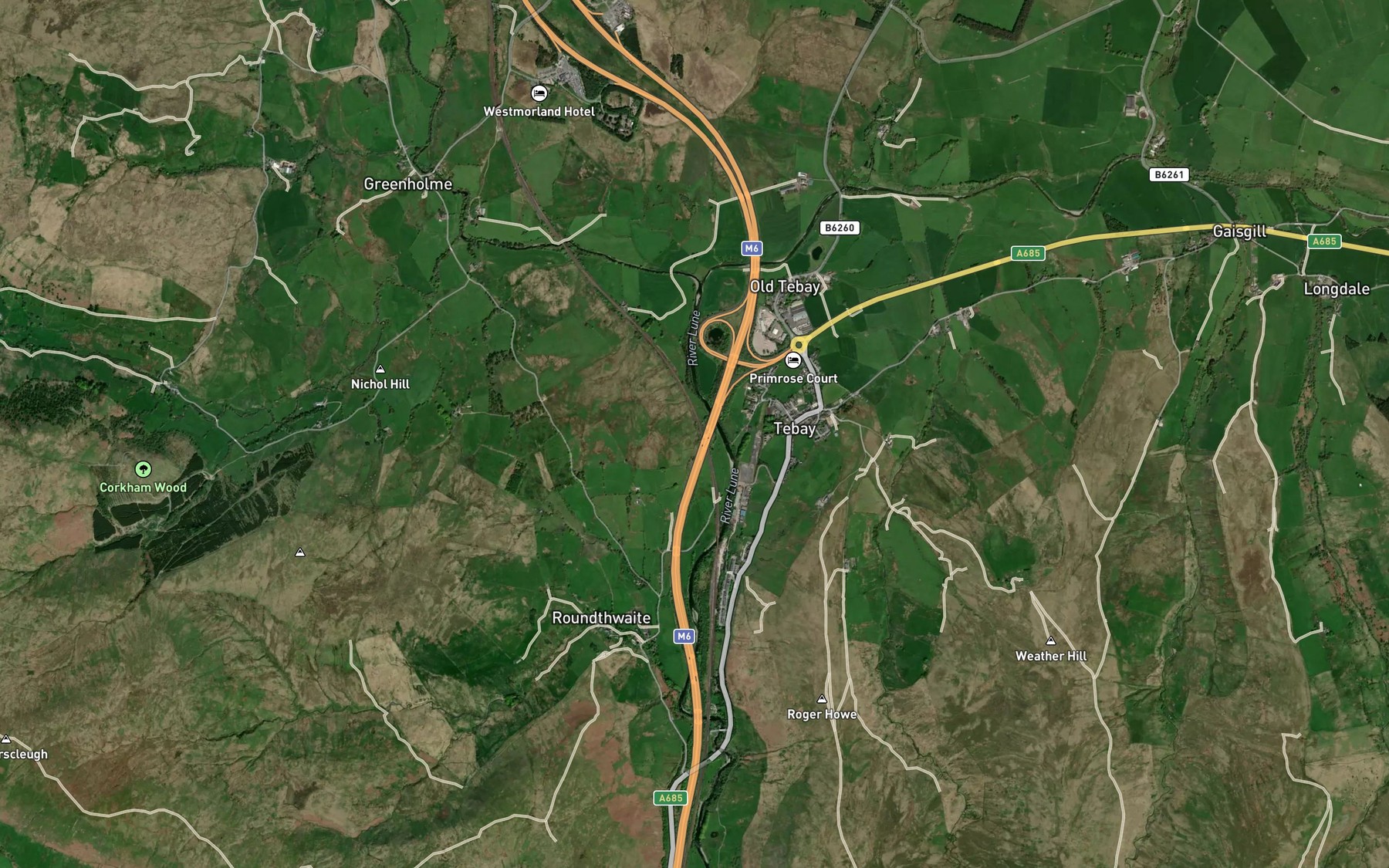 Satellite map of the Birk Beck