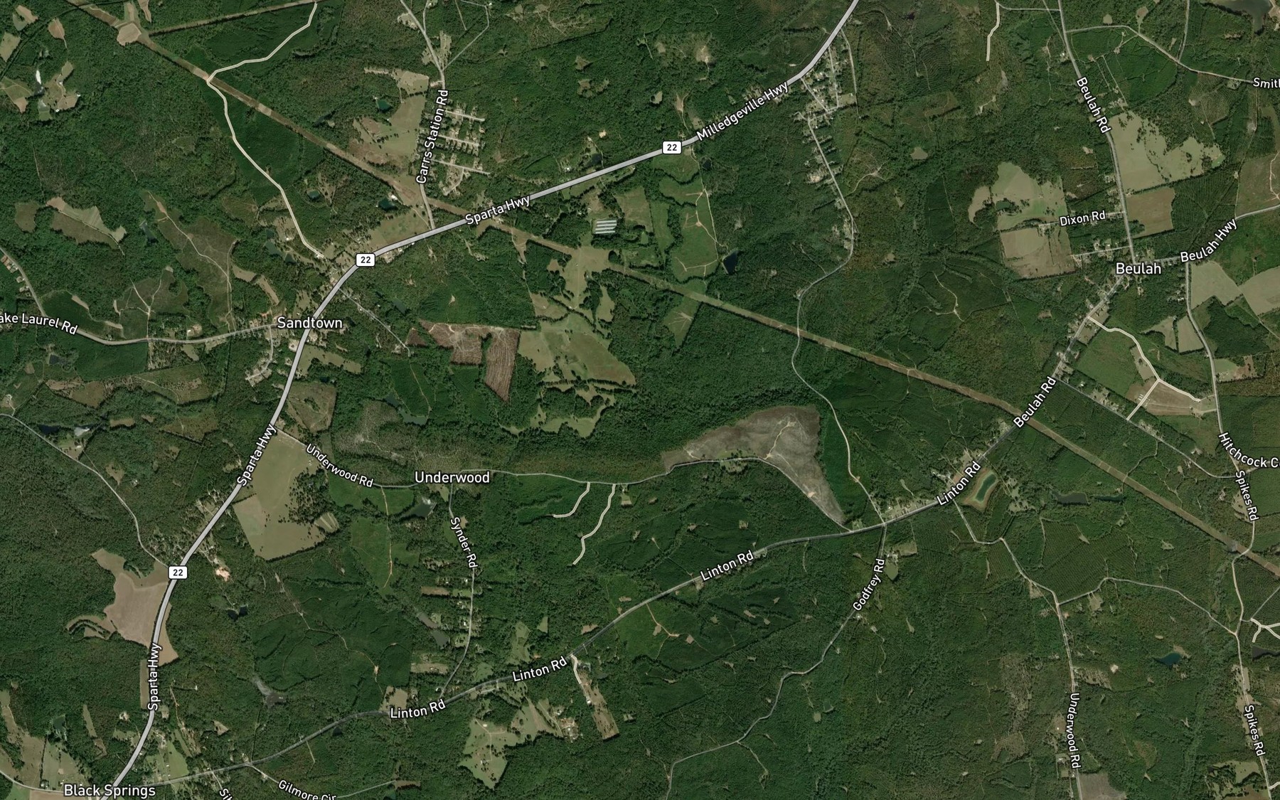 Satellite map of the Little Creek