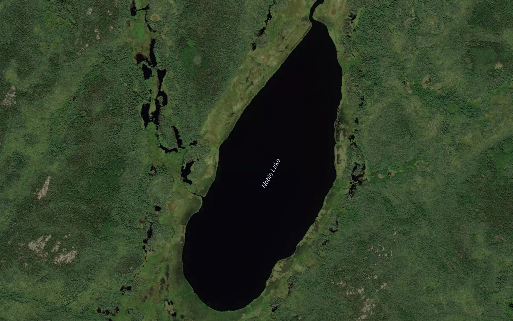 Satellite map of the Noble Lake