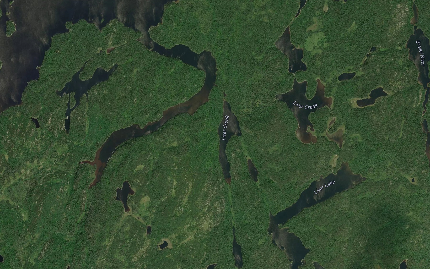 Satellite map of the Liver Creek
