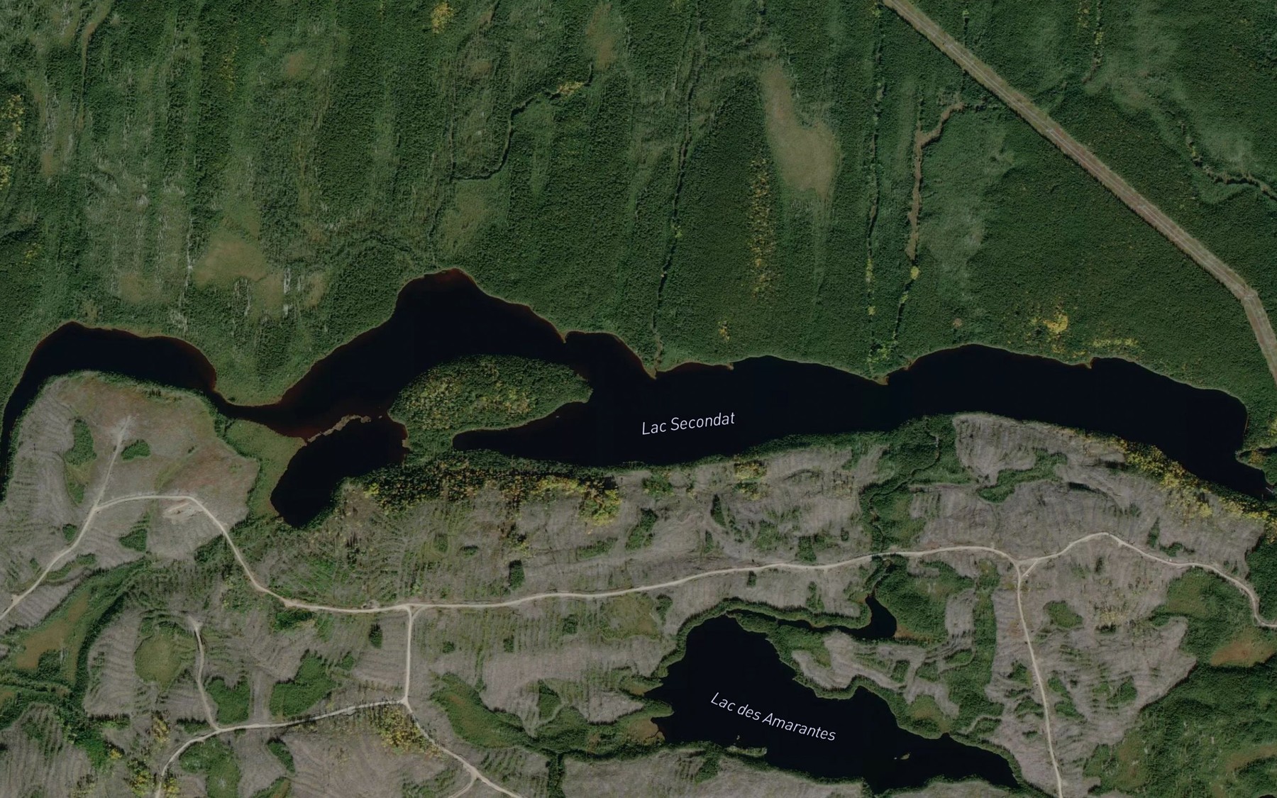 Satellite map of the Lac Secondat
