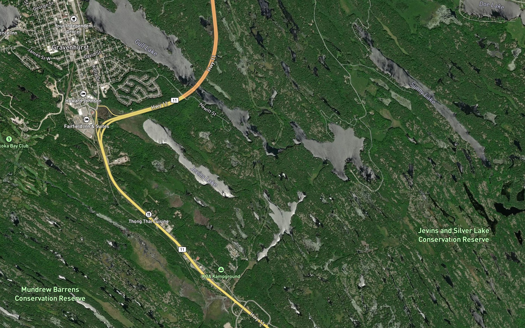 Satellite map of the Silver Narrows
