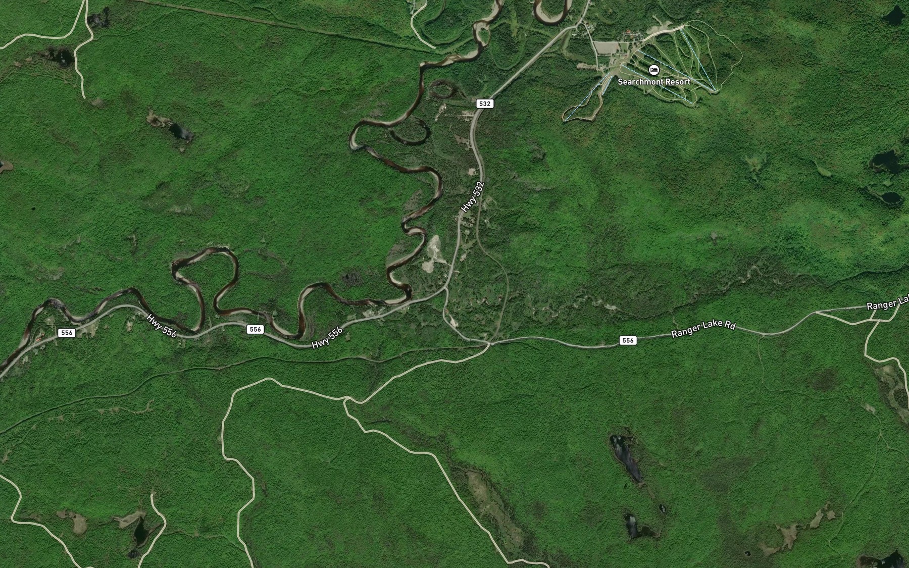 Satellite map of the Dam Creek