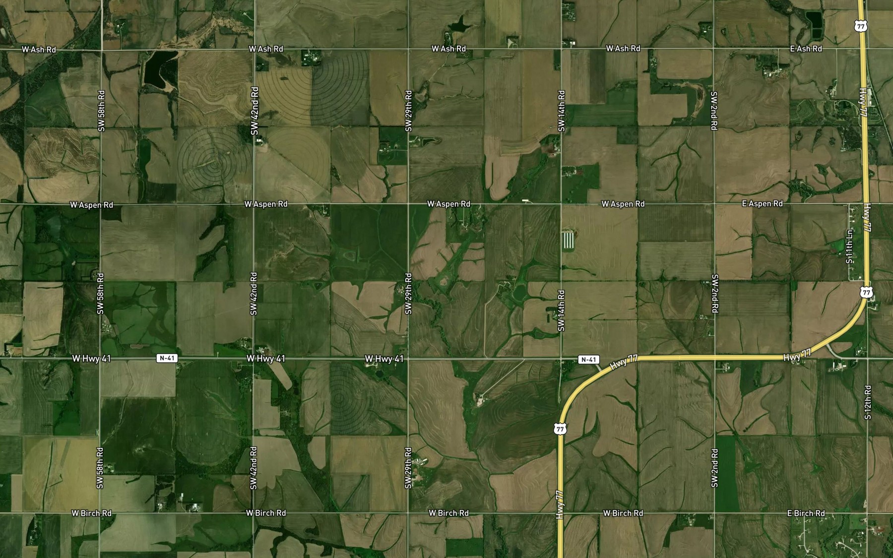 Satellite map of the Indian Creek Reservoir 3-C