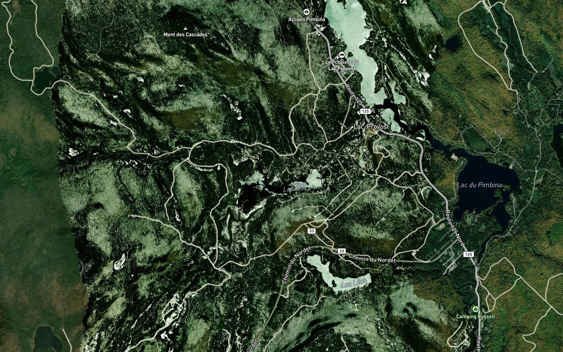 Satellite map of the Lac Elan