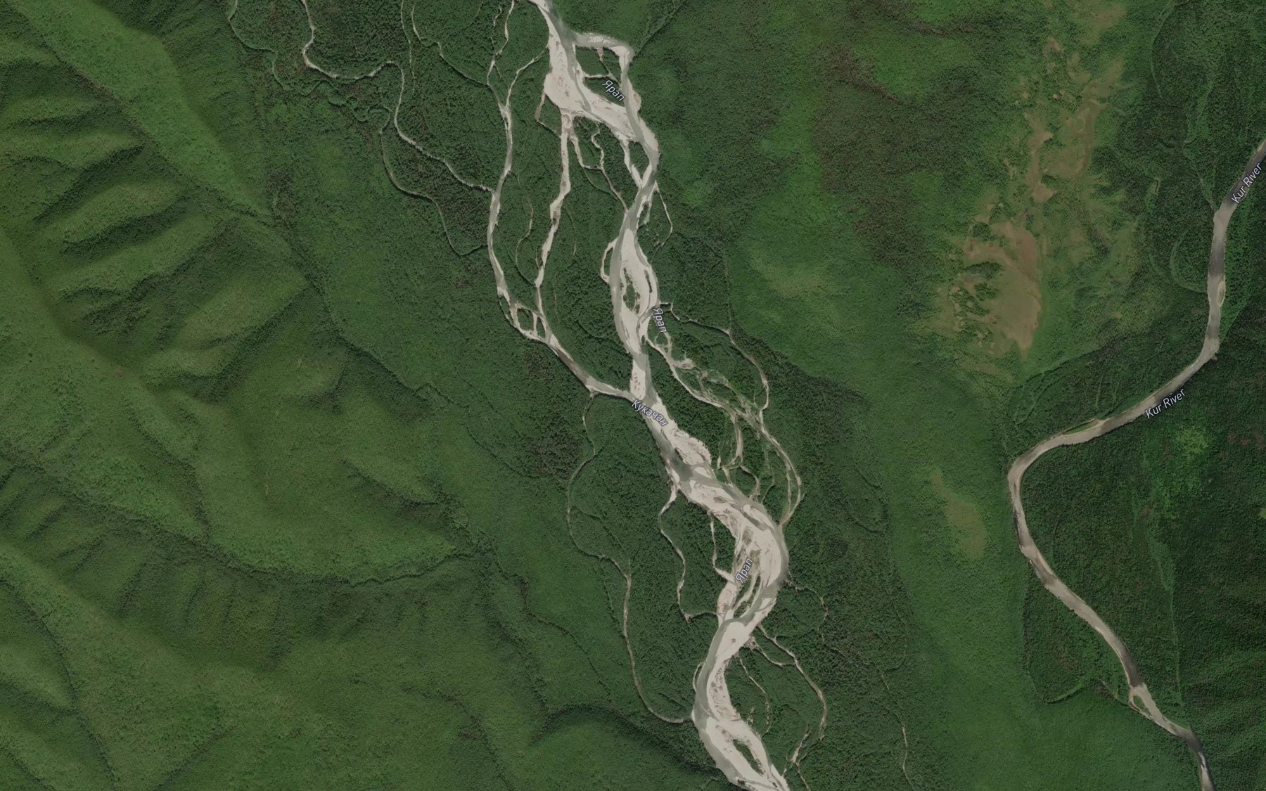 Satellite map of the Kukachan