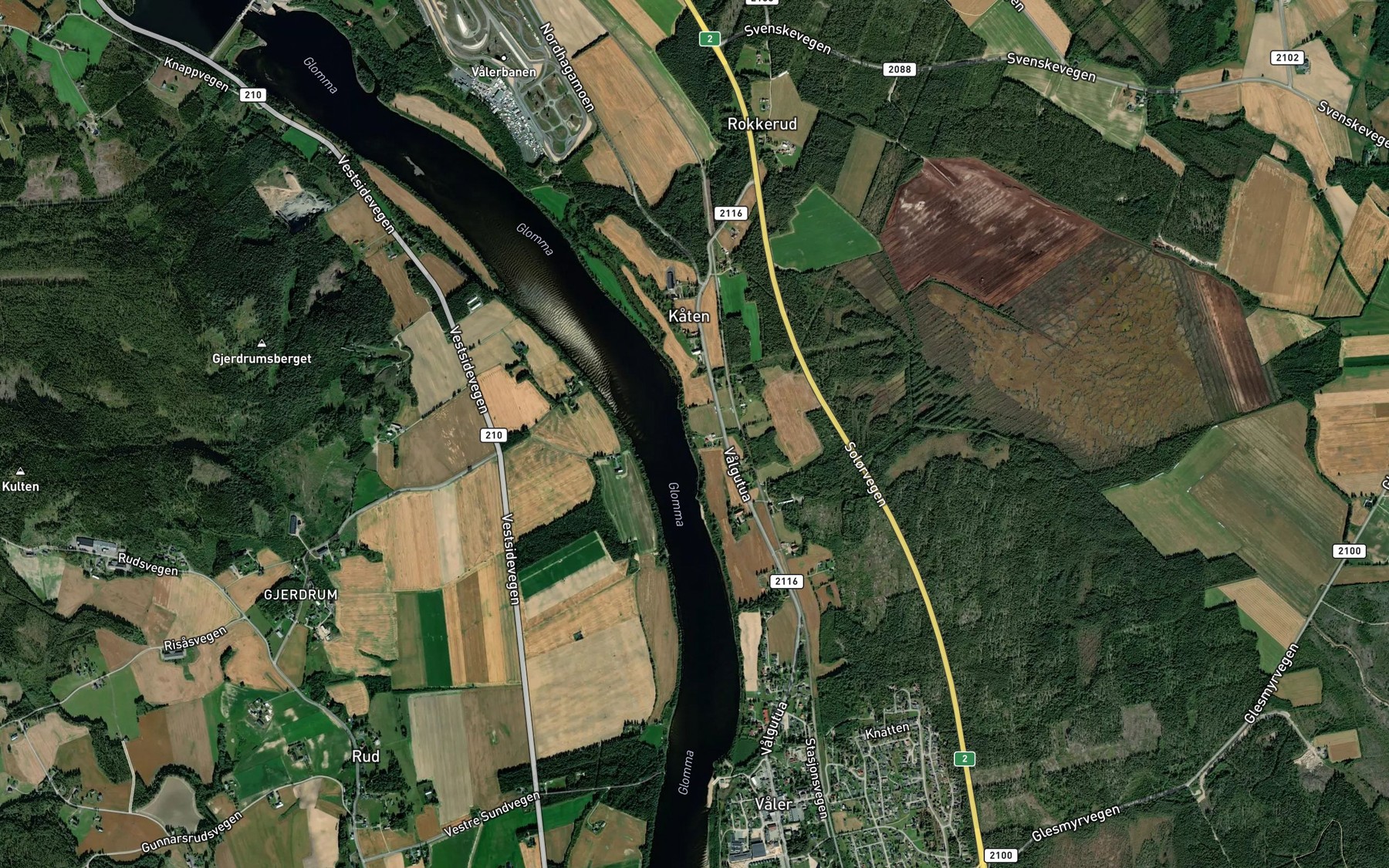 Satellite map of the Skvalebekken