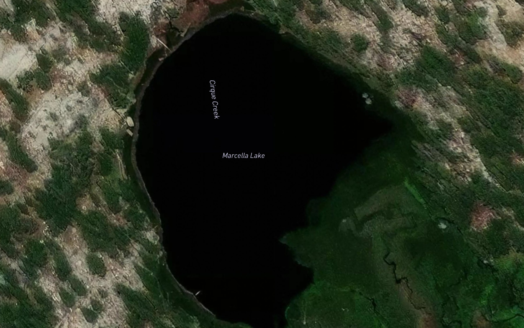 Satellite map of the Marcella Lake
