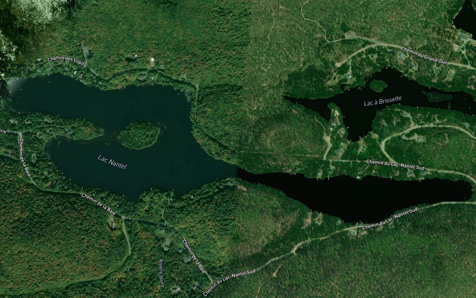 Satellite map of the Lac Nantel