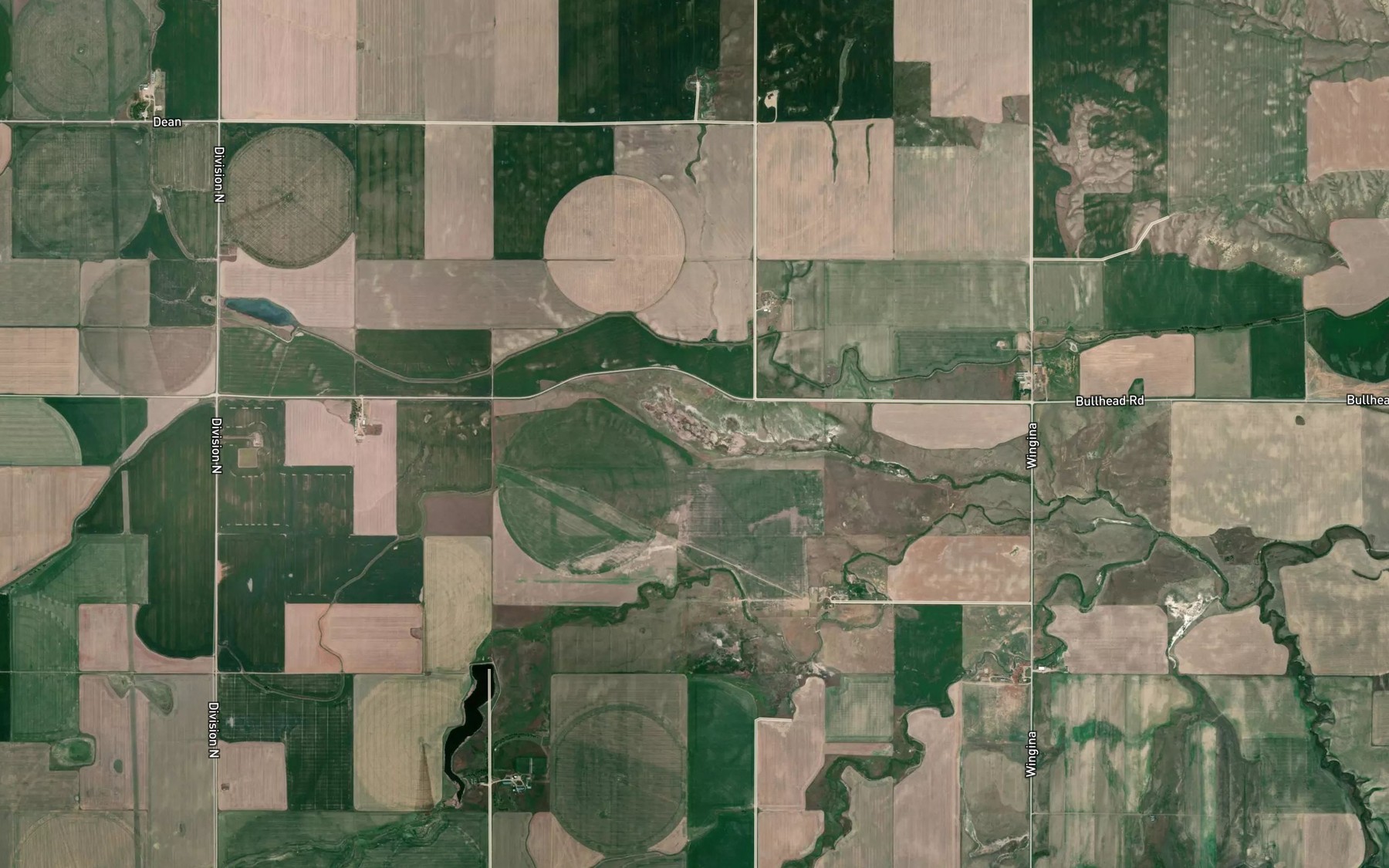 Satellite map of the Bullhead Springs