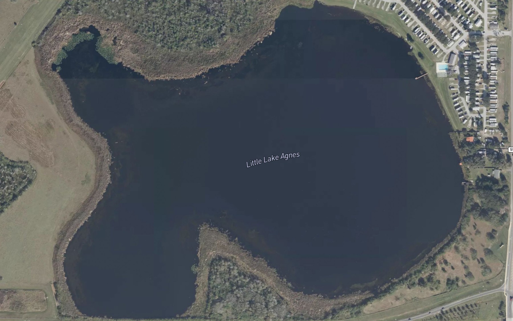 Satellite map of the Little Lake Agnes