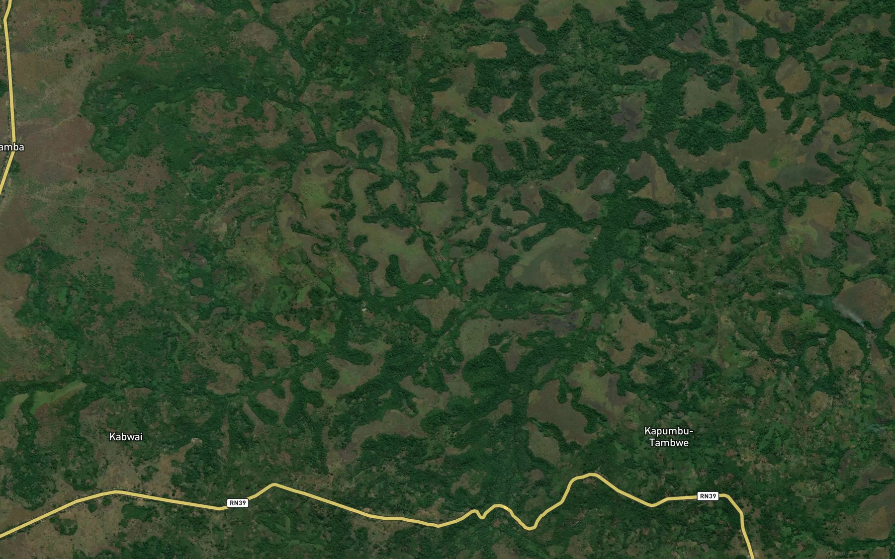 Satellite map of the Kabwai-Tshibala