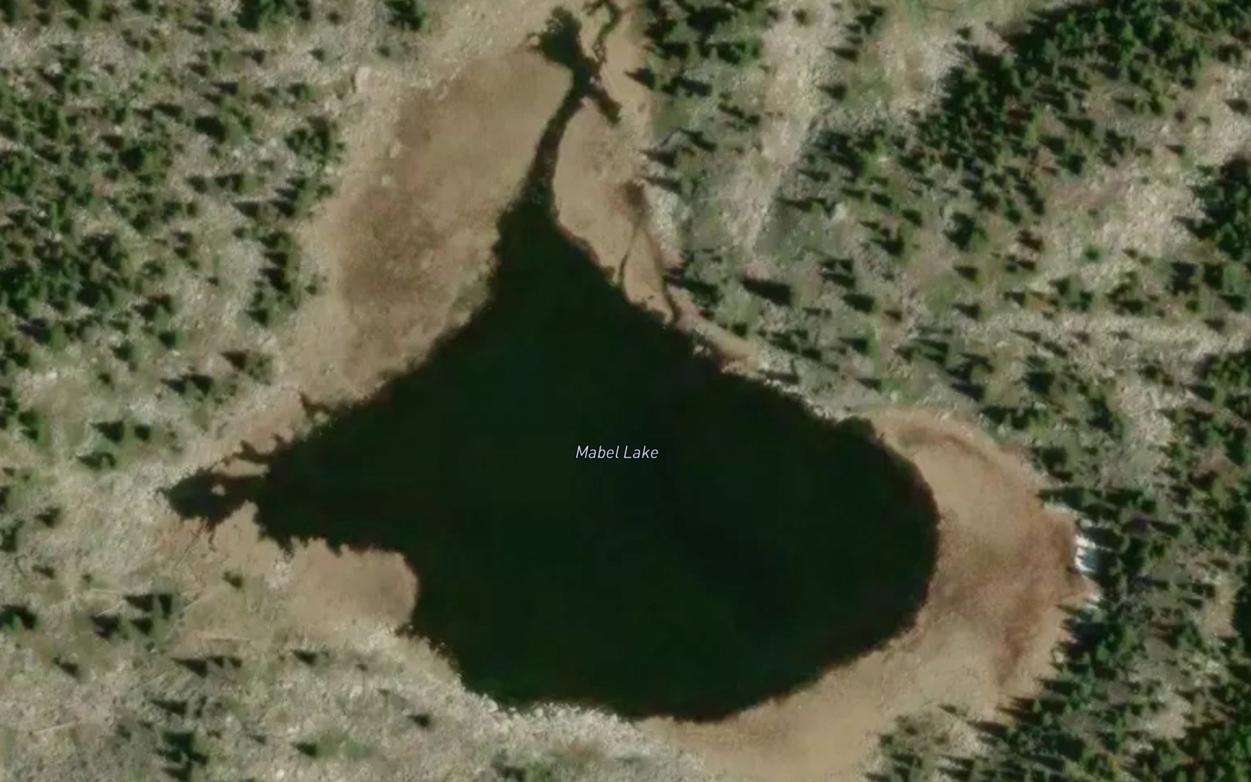 Satellite map of the Mabel Lake