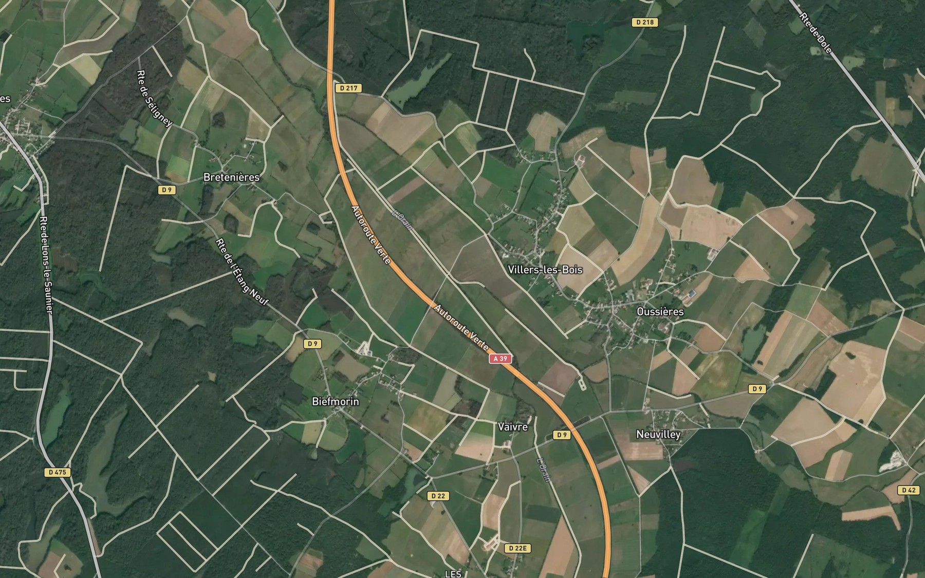 Satellite map of the Grozonne