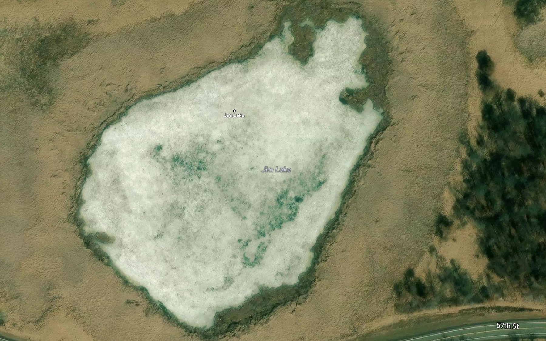 Satellite map of the Jim Lake