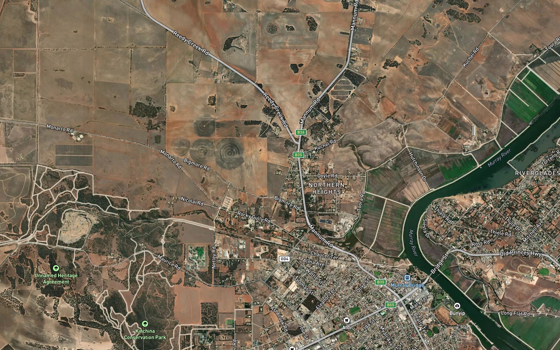 Satellite map of the Rocky Gully
