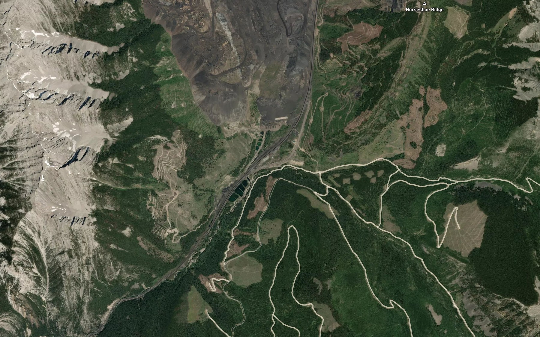 Satellite map of the West Line Creek