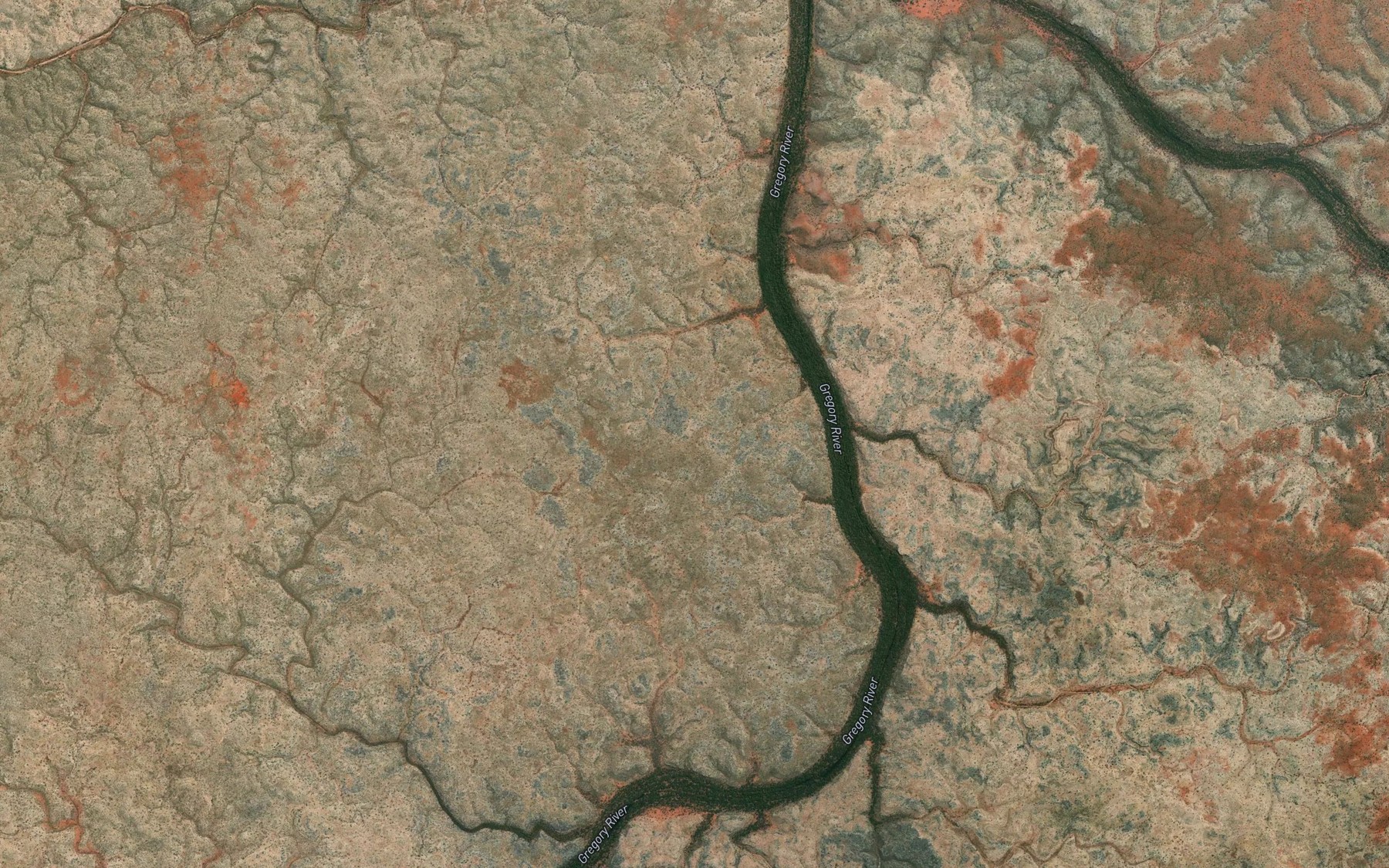Satellite map of the Thornton River