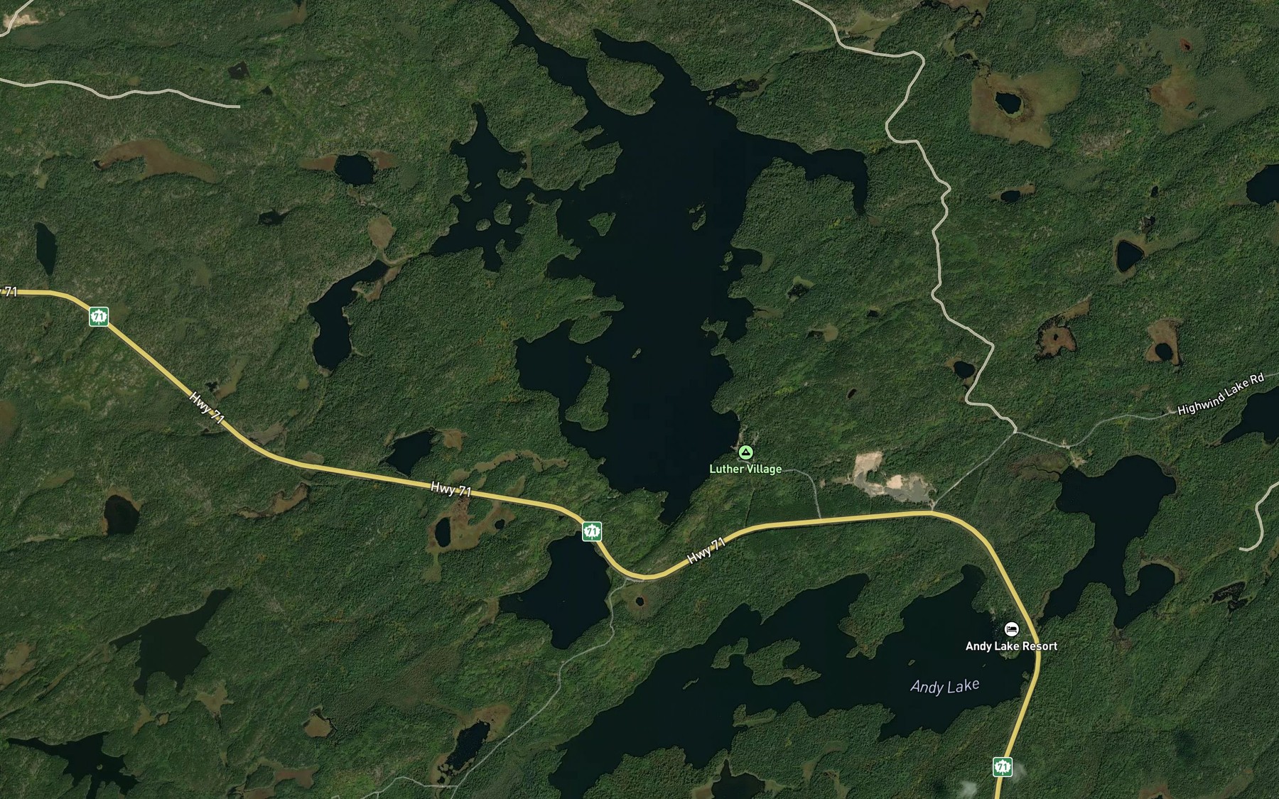 Satellite map of the Echo Bay