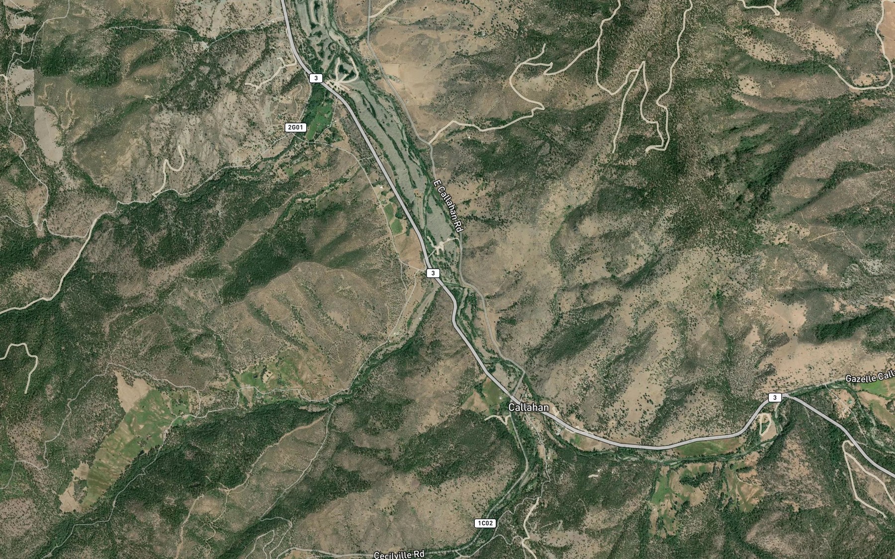 Satellite map of the Wildcat Creek
