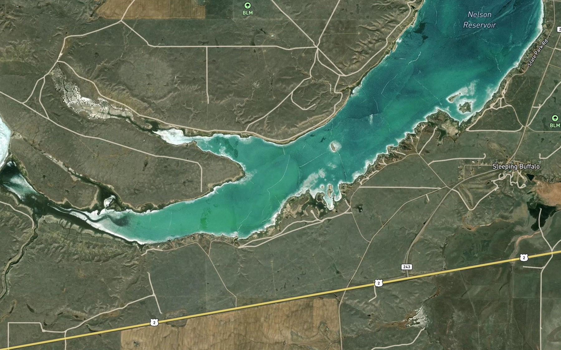 Satellite map of the Mud Lake (historical)