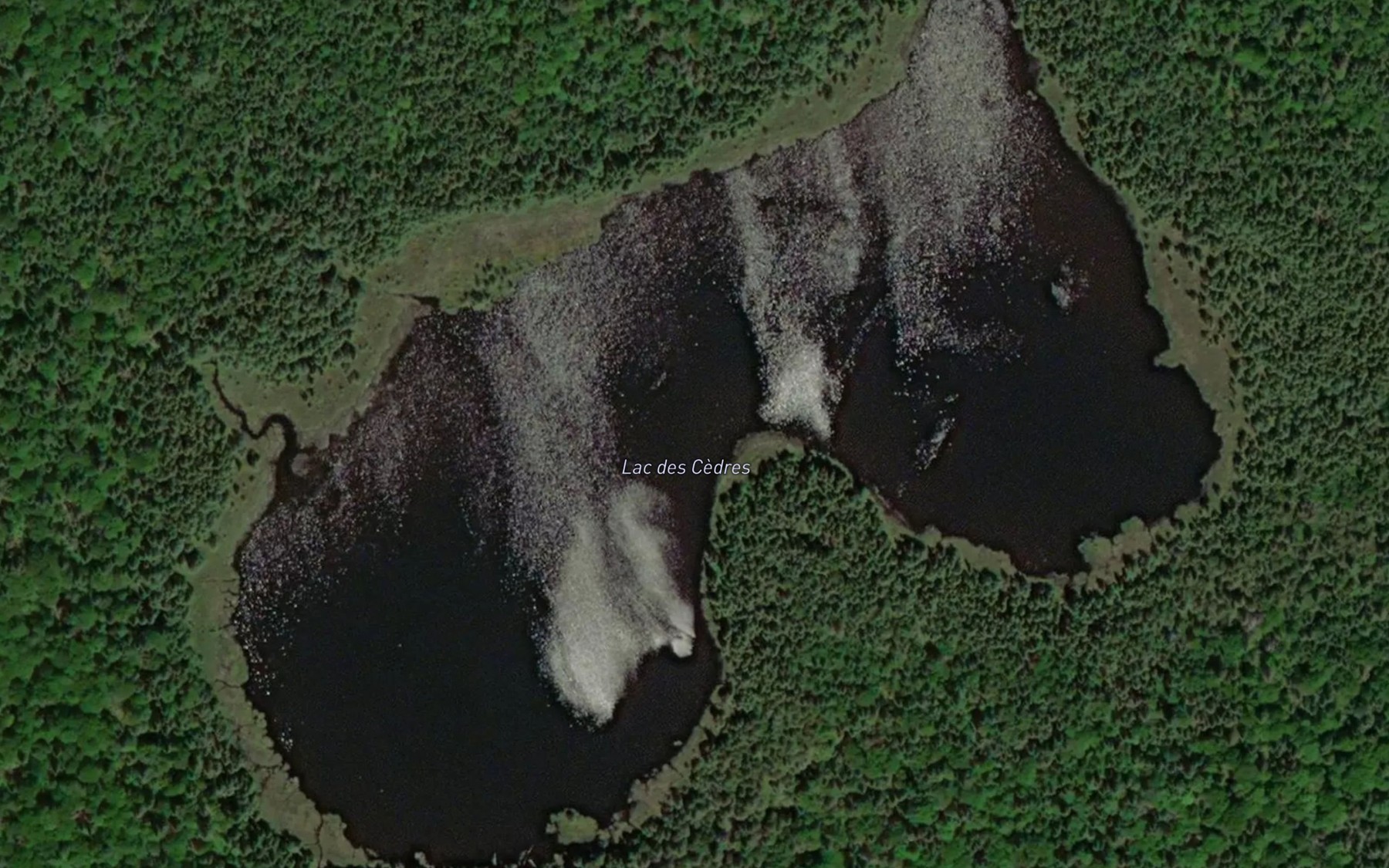 Satellite map of the Lac des Cedres