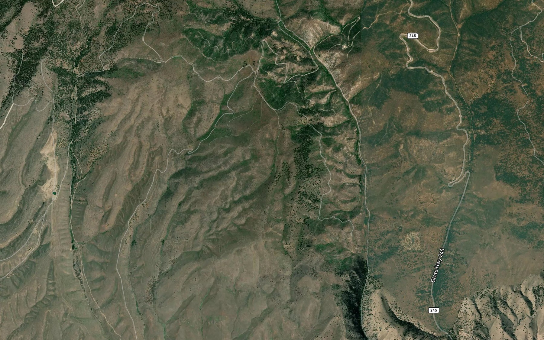 Satellite map of the Snag Spring