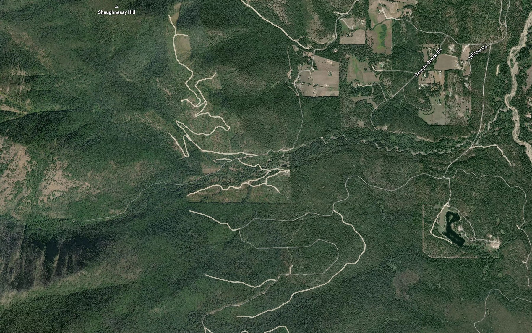 Satellite map of the Snow Creek