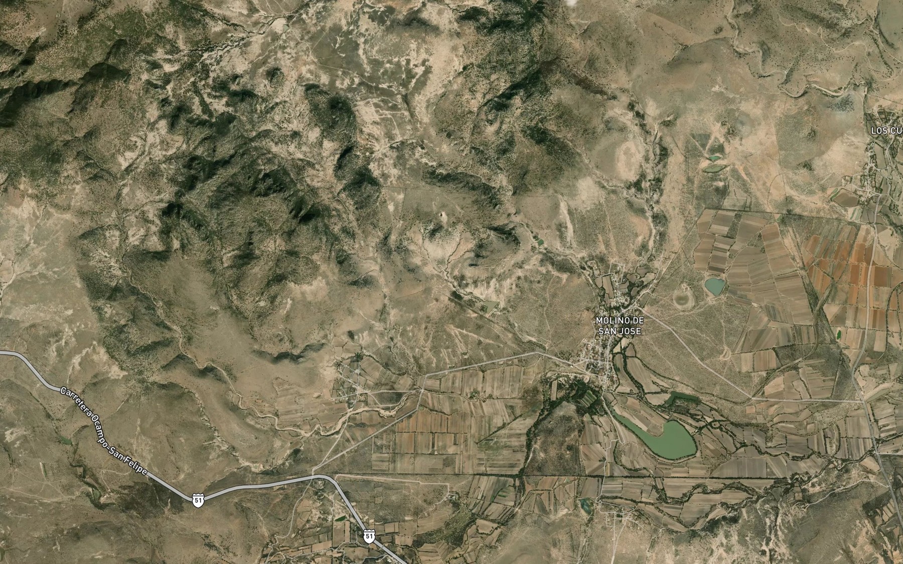 Satellite map of the La Virgen