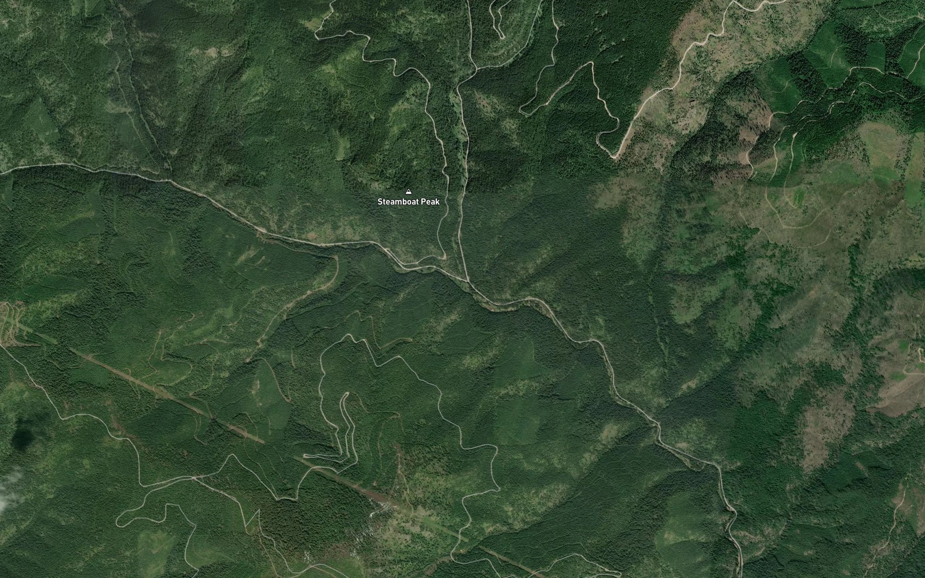 Satellite map of the East Fork Steamboat Creek