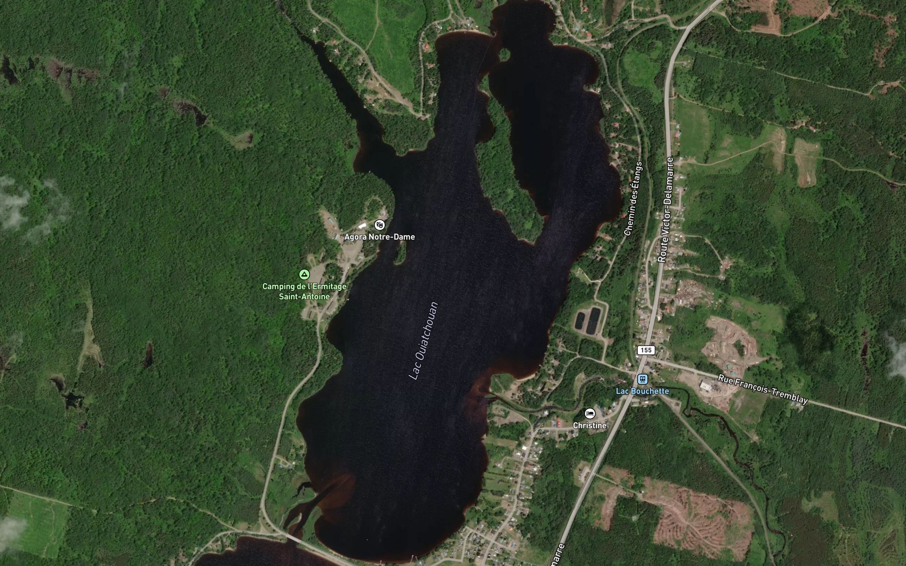 Satellite map of the Lac Ouiatchouan